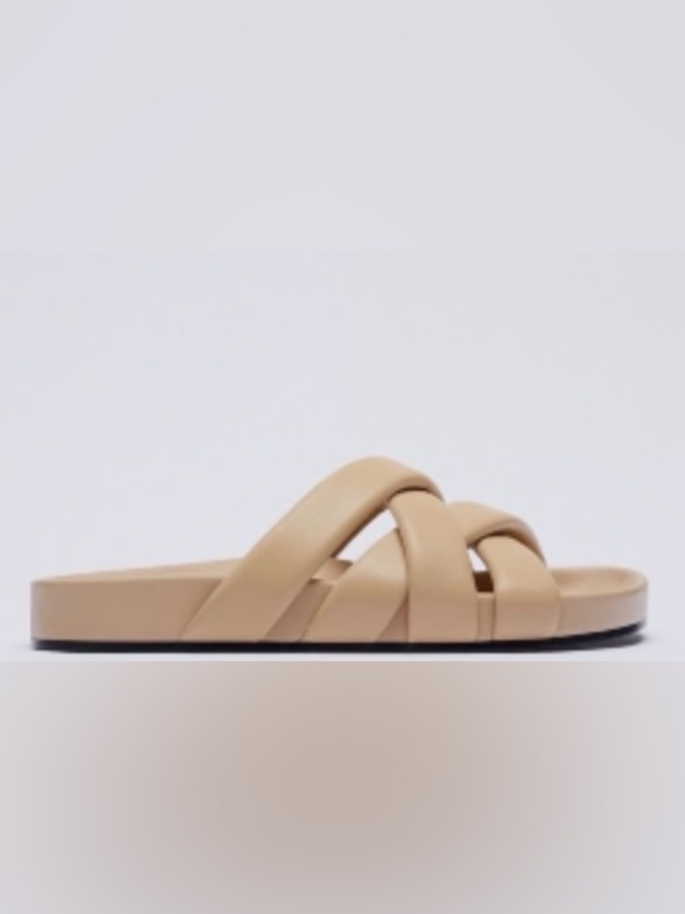 Zara  Women’s  Beige Leather Crisscross Strap Sandals Size 41  US 10
